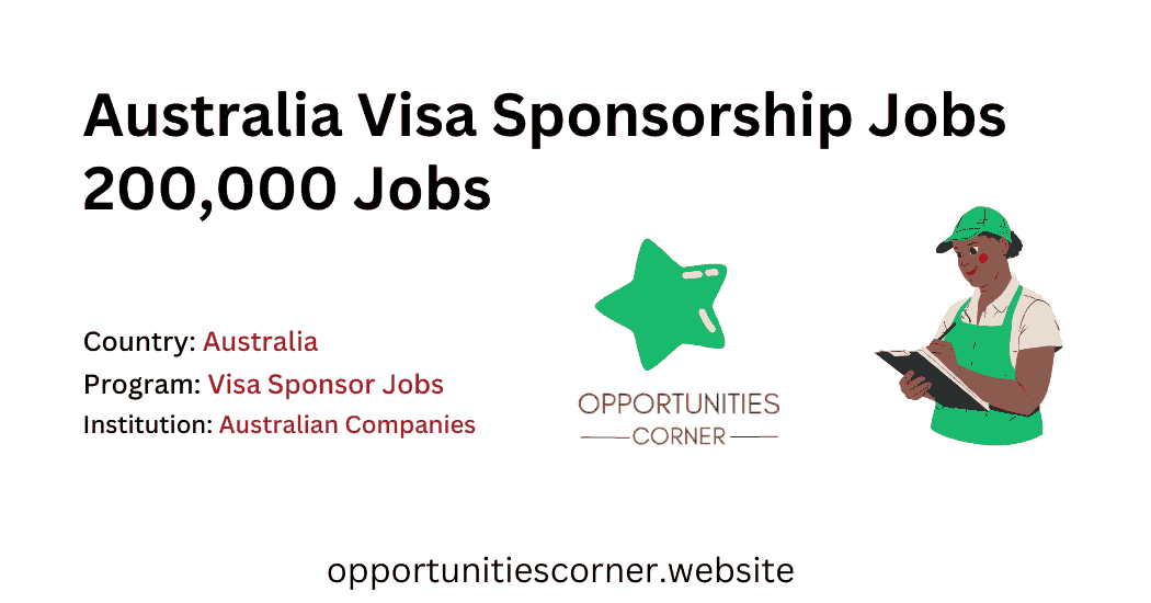 Australia Visa Sponsorship Jobs 200,000 Jobs